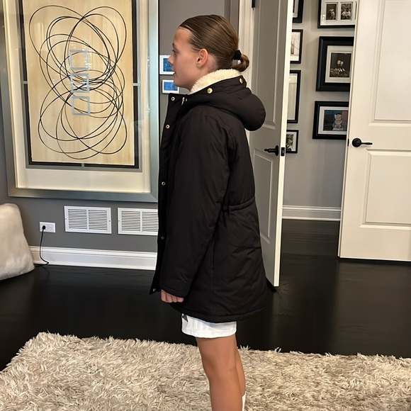 J Crew size large girls (size 10-12) fleece lined water resistant jacket - Picture 3 of 10